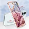 YB IMD Series-16 Style-E For iPhone 16 TPU Case Marble Pattern Electroplating Phone Cover