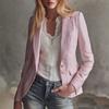Giacca Blazer a Strisce Slim Fit da Donna Manica Lunga Monopetto Ufficio Casual Inverno 2026