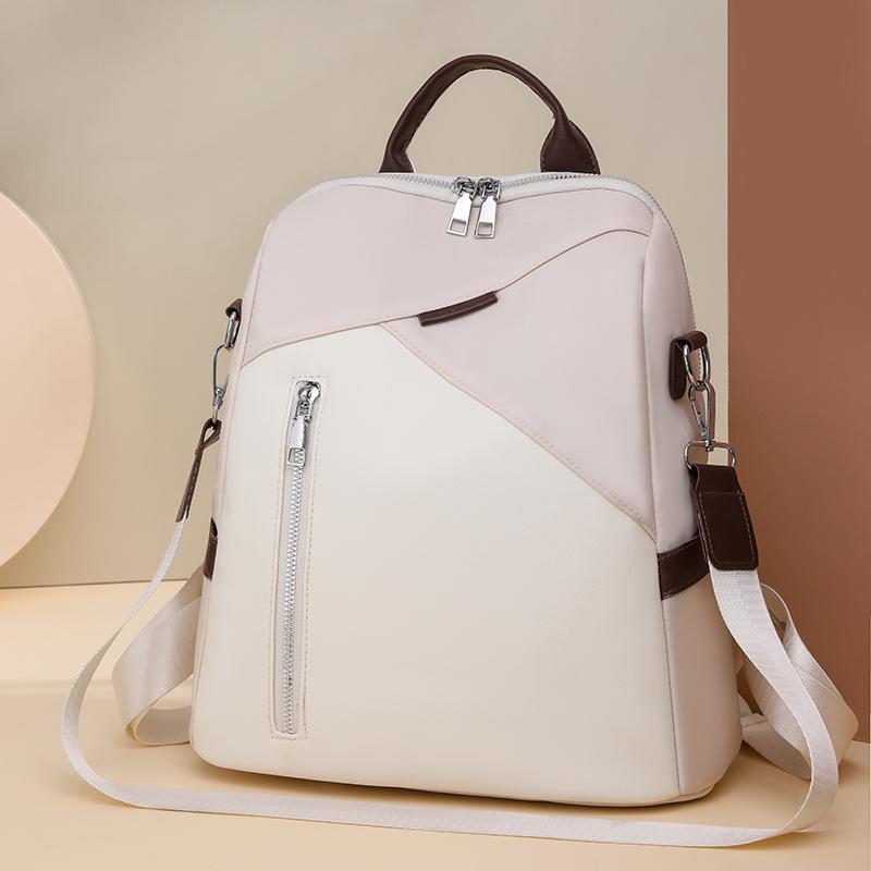 Rucsac multifuncțional pentru damă, geantă de umăr color block Rucsac de călătorie ușor mozaic