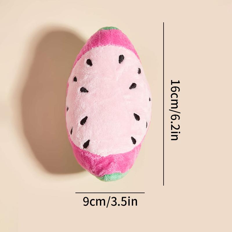

1 sliced watermelon pet plush toy for dogs and cats to interact and play рожевий