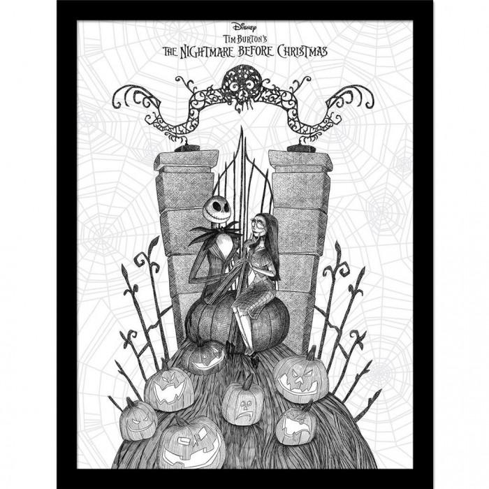 Nightmare Before Christmas Jack And Sally Framed Poster
