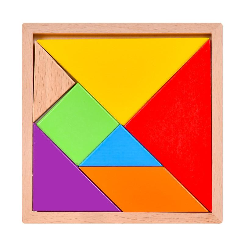 Wooden Puzzle Toy For Kids With Diy Flat Blocks For Educational Play