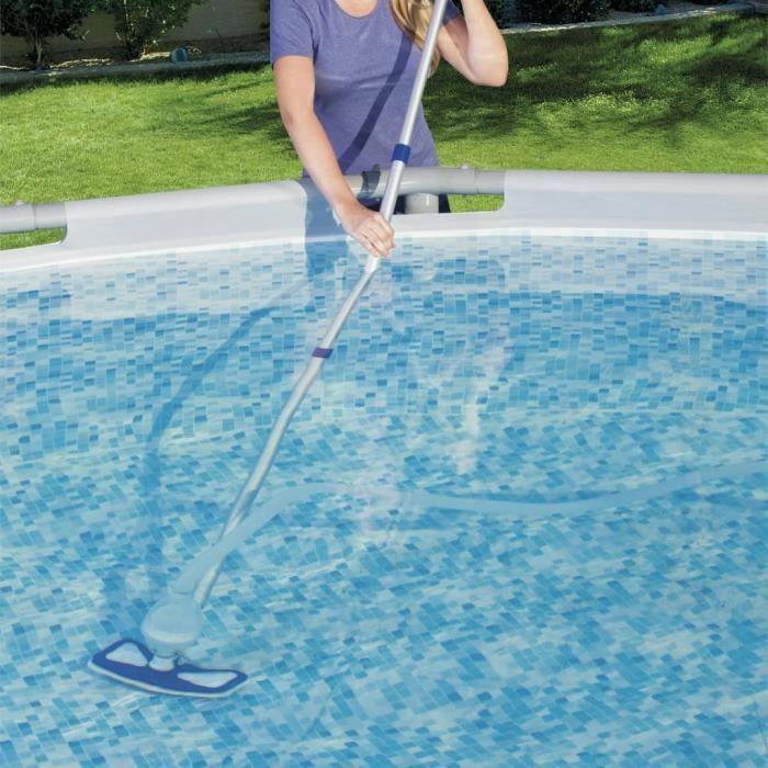 Kit de nettoyage de piscine - Bestway - AquaClean 92839 - Aspirateur - Filet d'écumoire - Mât réglable