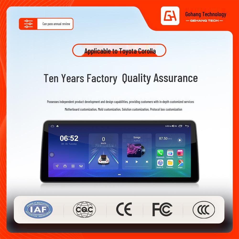 

Compatible with 2021 Toyota Corolla 12.3 Screen: Android 14 CarPlay Central Control System 4GB RAM + 64GB Storage
