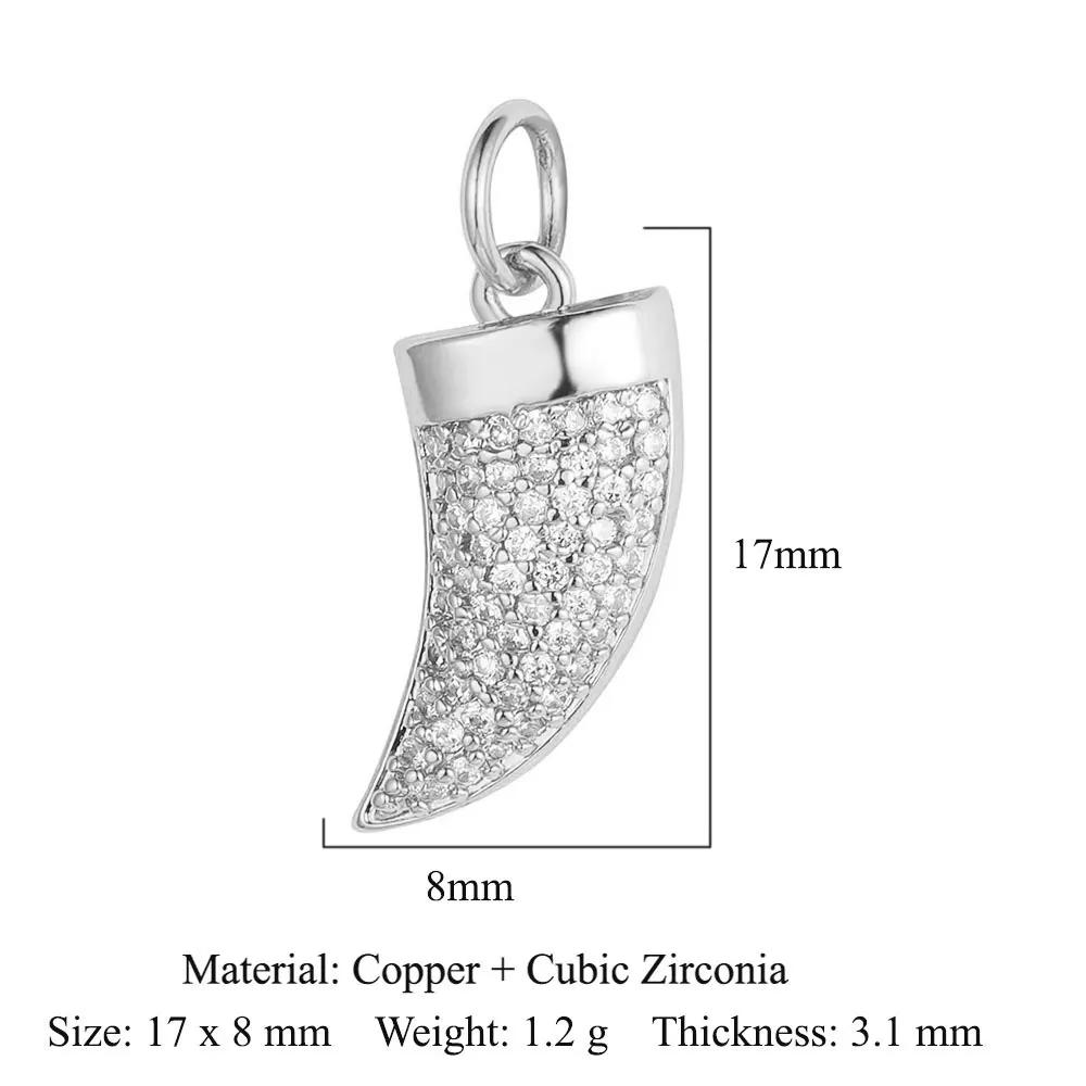 Lips Crescent Heart Crown Beetle Copper CZ DIY Jewelry Charms Triangle Evil Eye Flame Dancer Bracelet Earring Making
