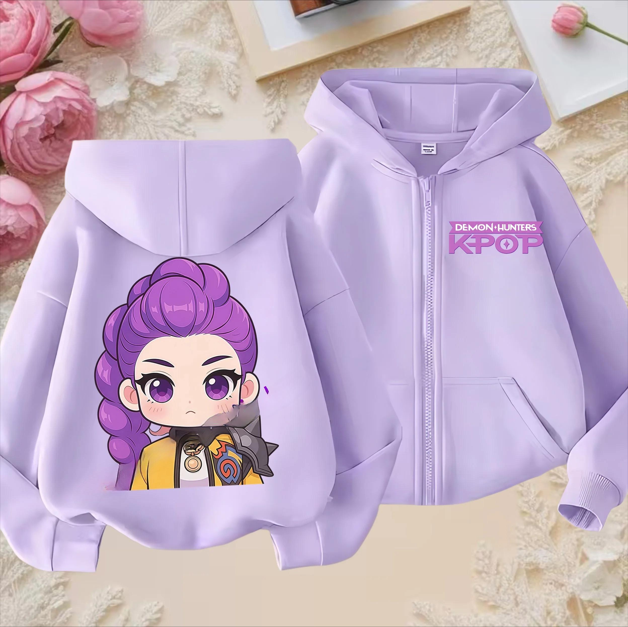 Hoodies Sweatshirts Girls Kids Girls Sweatshirt Zip Purple Hoodie Casual Top Hoodie Kids Clothing 120