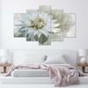 Five Piece Picture Canvas Print Vintage Beige Flower