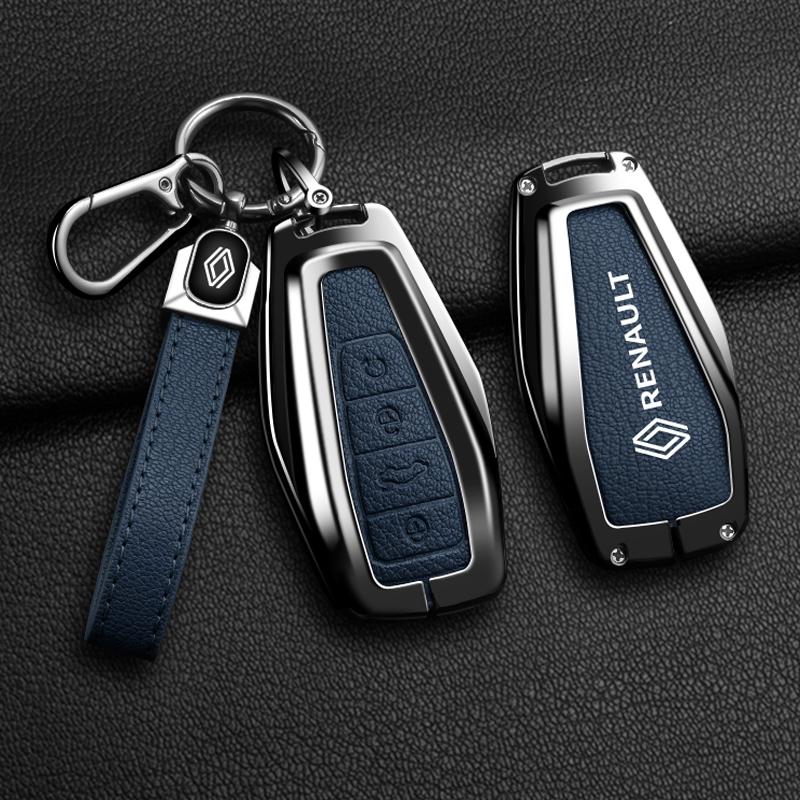 Interior Stickers Zinc Alloy Car Key Case Key Cover Suitable for Renault Koleos Kadjar CAPTUR Kwid K-ZE Clio Car Accessories Key