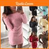Women's Fluffy Long Sleeve Sweater Top Cozy Bodycon Mini Jumper Dress Blouse