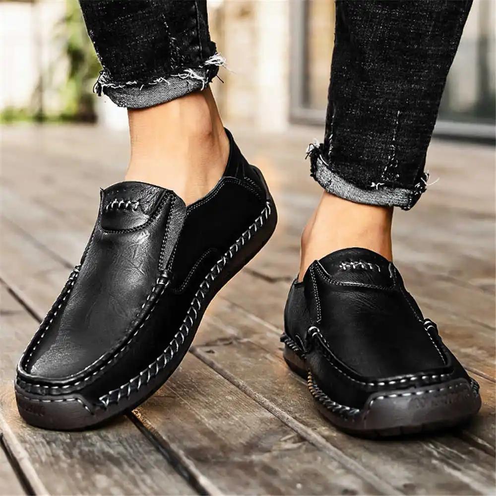 Natural Cowhide Number 41 Shoes Sneakers For Man Vulcanize Black Moccasins Men's Sneakers Size 49 Sports Tenids Runing