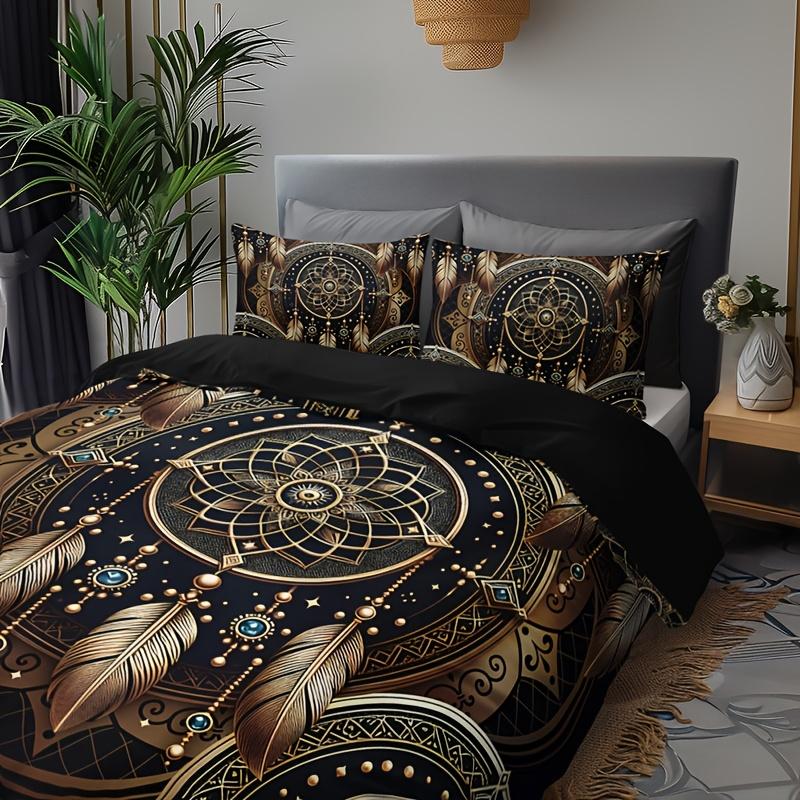 Σετ Κρεβατοσκεπάσματος Dreamcatcher Feather Tribal 3 Τεμαχίων Περιλαμβάνει Μαλακή Παπλωματοθήκη 2 Μαξιλαροθήκες Αναπνέουσα Πλένεται στο Πλυντήριο Για Όλες τις Εποχές