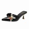 Schöne Blume spitze Halbschuhe Damen neu Sommer mit Rock Sandalen draußen Stiletto hohe Absätze