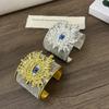 European and American Heavy Industry Burst Devil's Eye Sticker Diamond Wide Version Bracelet