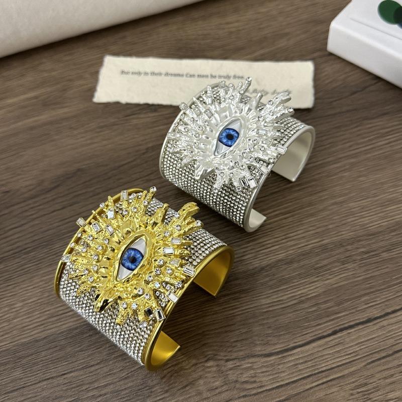 European and American Heavy Industry Burst Devil's Eye Sticker Diamond Wide Version Bracelet