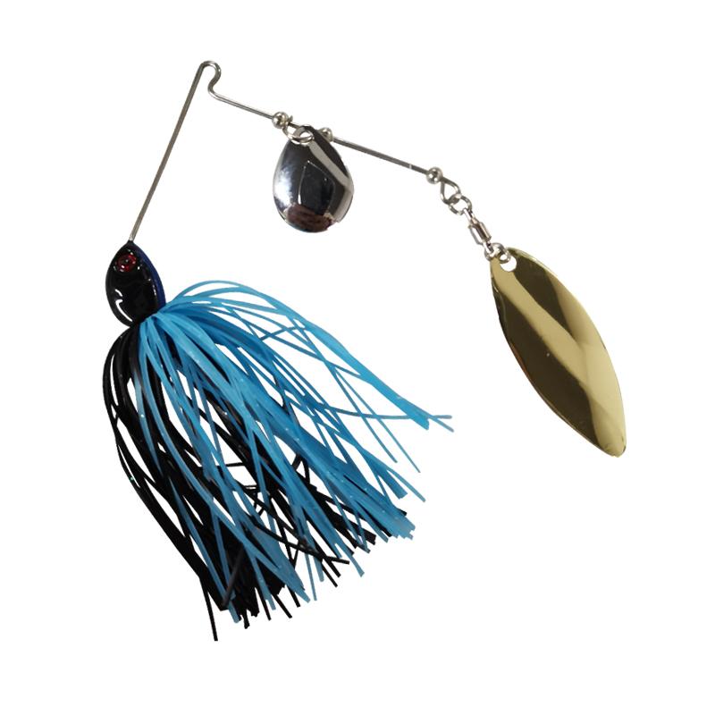 High-Quality 7G Buzz Bait Spinner Lure with Black Head and Rubber Skirt for River and Lake Fishing