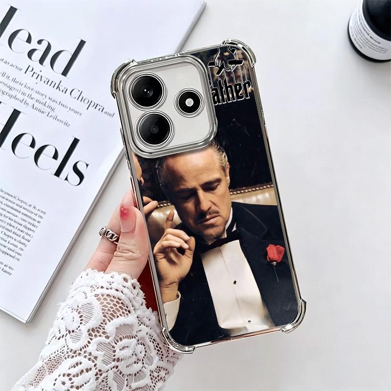 The Godfather TV Soft Phone Case For Xiaomi Redmi Note 14 15 Pro Plus 13 12 11S 11T 5G 10 9S 9 Plating Anti-Fall Fundas
