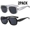 2PACK Fashion Square Sunglasses Women Brand Luxury Eyewear Women/Men Y2K Vintage High Quality Glasses Women  Mujer