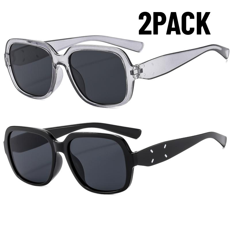 2PACK Fashion Square Sunglasses Women Brand Luxury Eyewear Women/Men Y2K Vintage High Quality Glasses Women Mujer