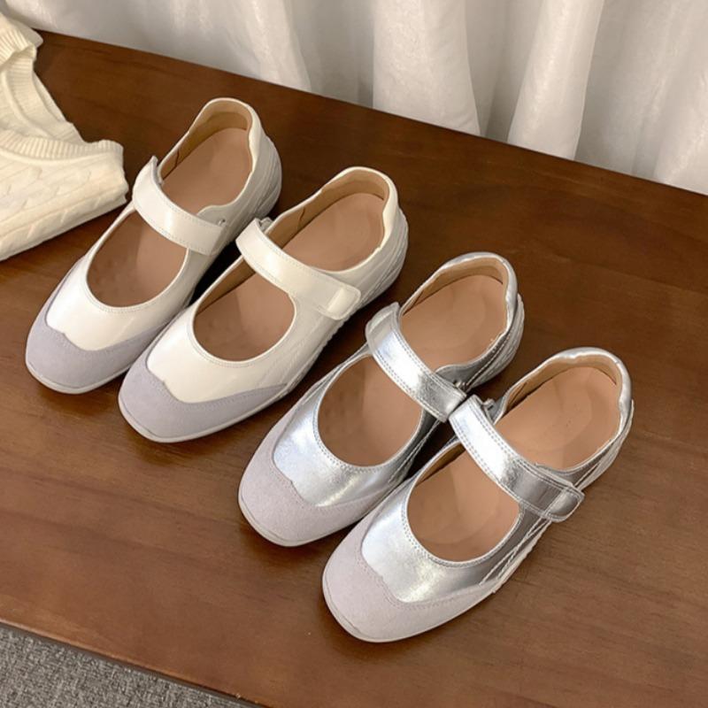 Boty Mary Jane s vnitřním zvýšením Nové dámské boty na suchý zip Mělké lodičky Baleríny