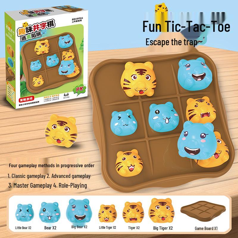 All-in-One Educational Children s Tic-Tac-Toe Game for Parent-Child Interaction and Two-Player Desktop Battles