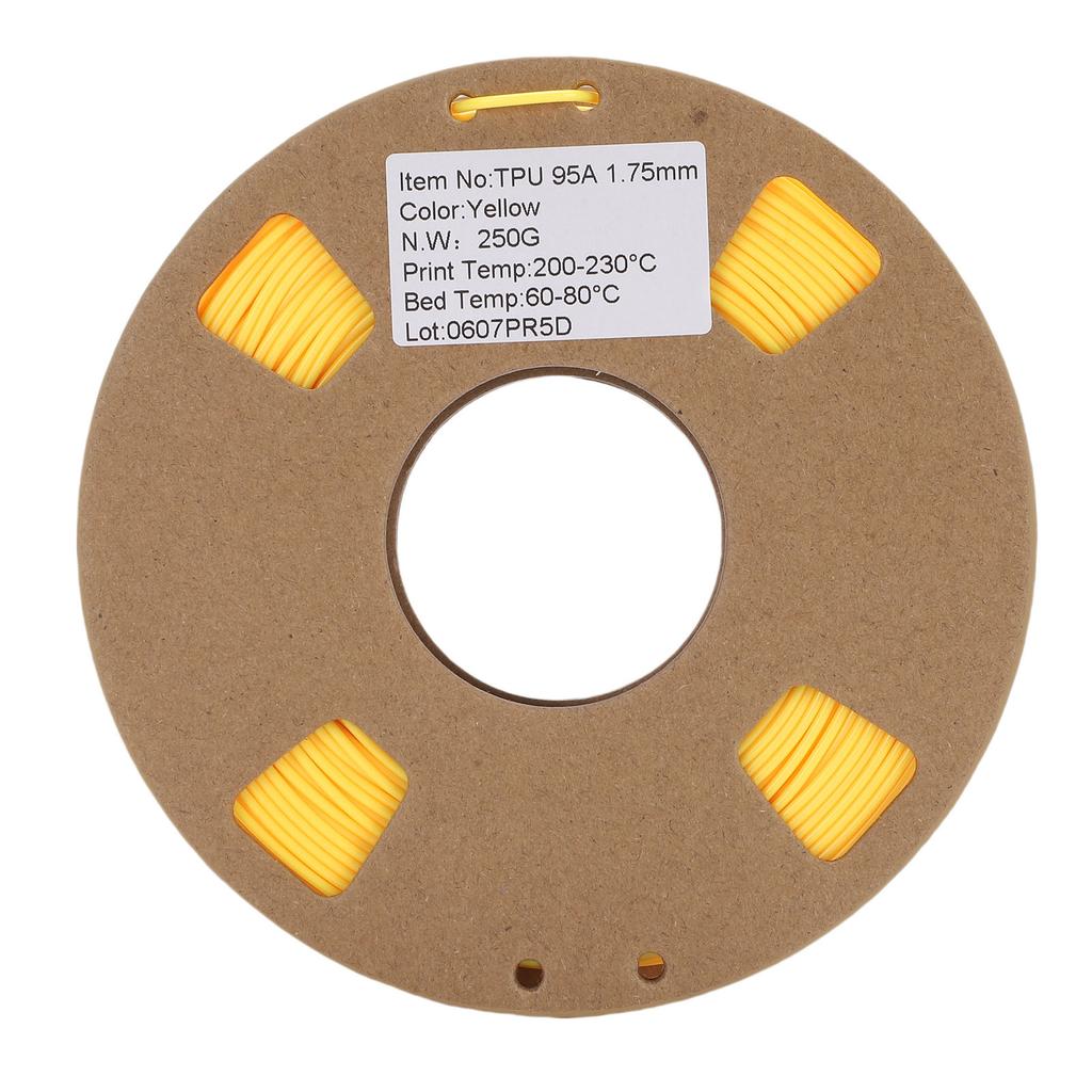 95A TPU 3D Printer Filament 0.02mm Accuracy 250g 1.75mm TPU Flexible High Elasticity Printer Filament Replacement