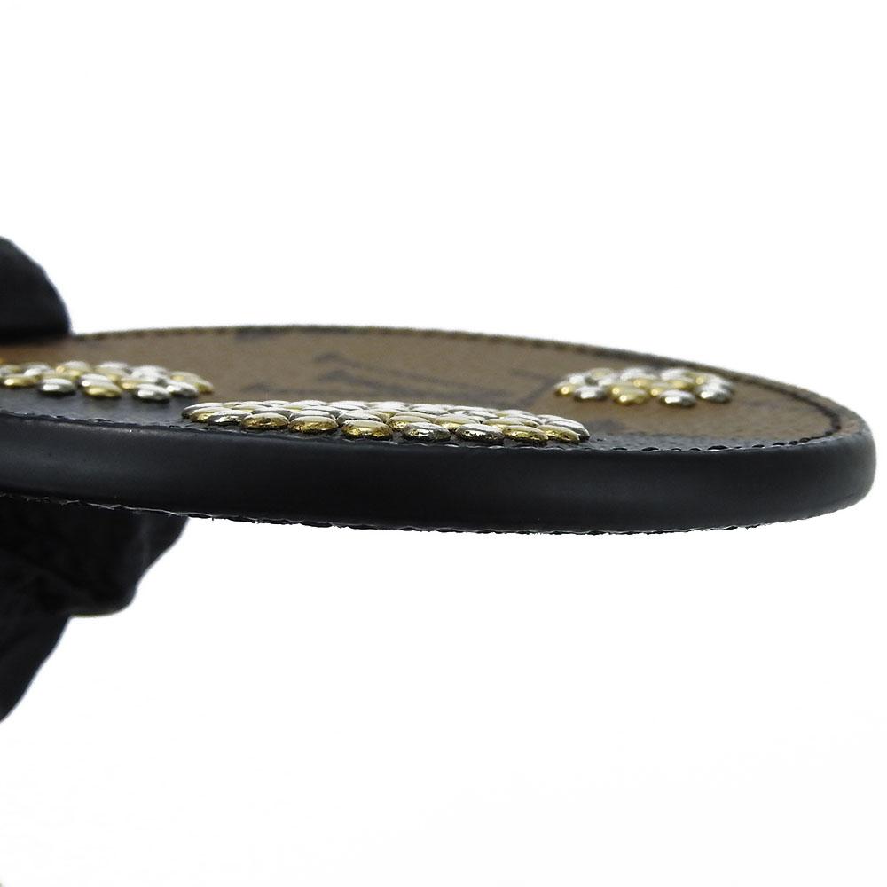 Used LOUIS VUITTON Key ring Portocle Night Light MP1842 Monogram reverse/leather Brown black Studs