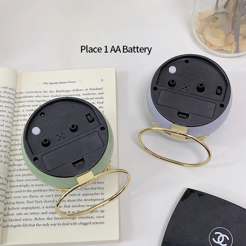 Nordic Style Alarm Clock Digital Quartz Clock Home Ornament Portable Mute Clocks with Metal Stand for Bedroom Decor