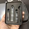 Heiß 2025 Für BMW Emblem Maniküre-Set Körperpflege Nagelknipser-Set 4 Teile Schwarz Matt Nagelknipser-Set Pflege-Set Geschenk Zubehör