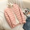 Lightweight Down Jacket Women Short Length Autumn and Winter V-neck Round Neck Long Sleeve White Duck Down Lightweight Plus Size Jacket