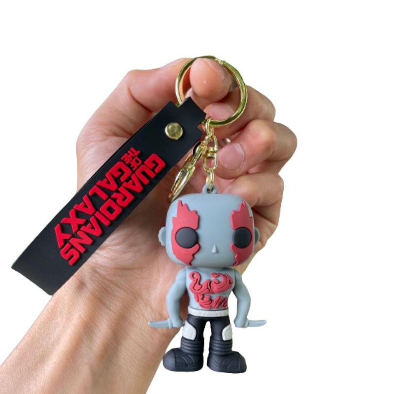 Yp429 Galaxy Guardians Silicone Keychain Movie Souvenir Car Key Chain Bag Pendant Gift