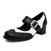 Fashion Spring Vintage Women Sandals Round Toe Mary Jane Shoes High Heels Mixed Color Big Size 35-43 Leisure Daily Female Summer Shoes