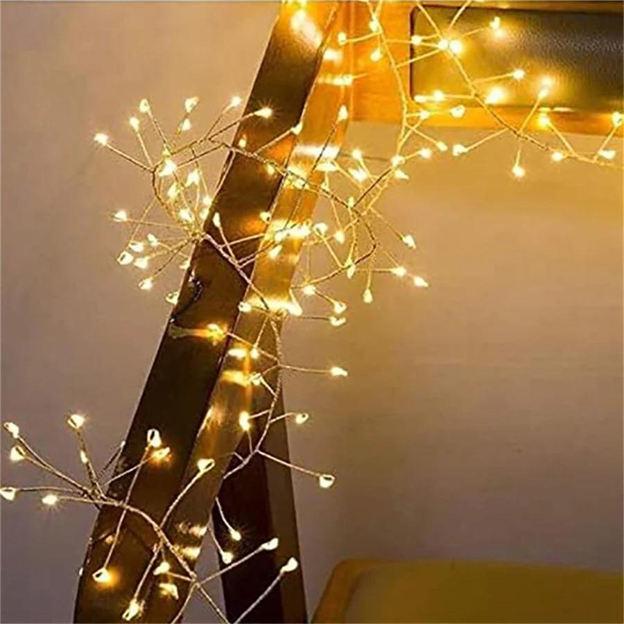 1000 LED Christmas Cluster Icicle Lights 3X3M Plug In Firecraker Curtain Fairy Lights Outdoor Icicle String Light for Tree Decor