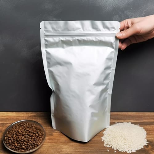 Rice Storage Bags, 5-Pack, 3kg Capacity, Vacuum Storage Containers, Aluminum Zippered Bags for Coffee Beans, Cereal, Nuts, Coffee, Tea, Refrigerator S