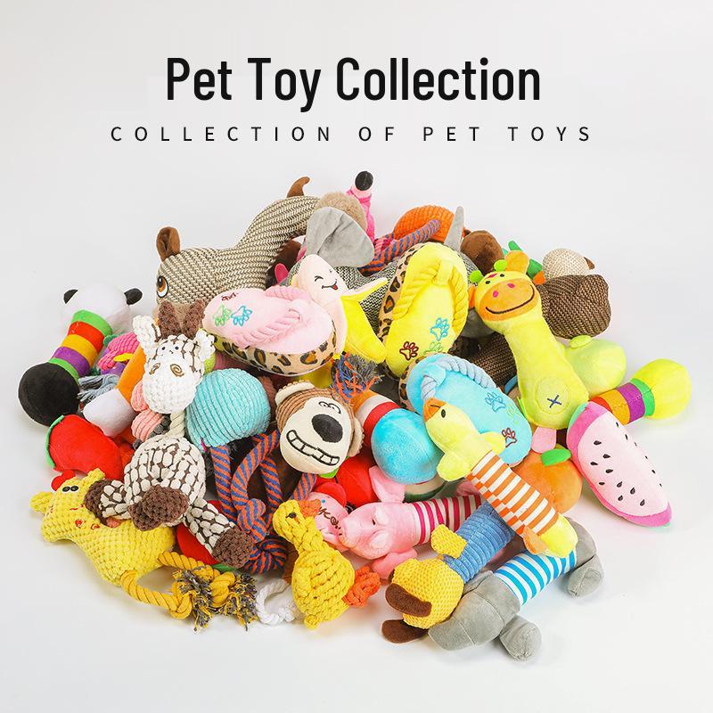 Popular Plush Pet Toy Set - Durable, Sounding Chew Toys for Dogs & Cats, Self-Entertainment & Boredom Relief