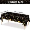 2026 Plastic Eid Mubarak Tablecloths Disposable Waterproof Moon Tablecloths Black Gold Table Cover Party Supplies