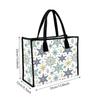 Winter Snowflake Pattern Canvas Tote Bag Casual Daily Reusable Shopping Handbag for Women Outdoor Use