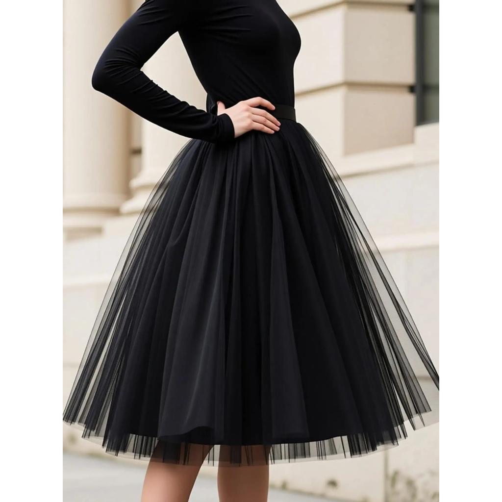 Dames Effen Geplooide Zwarte Rok Indiase Bollywood Feestkleding Mini Rok Jurk