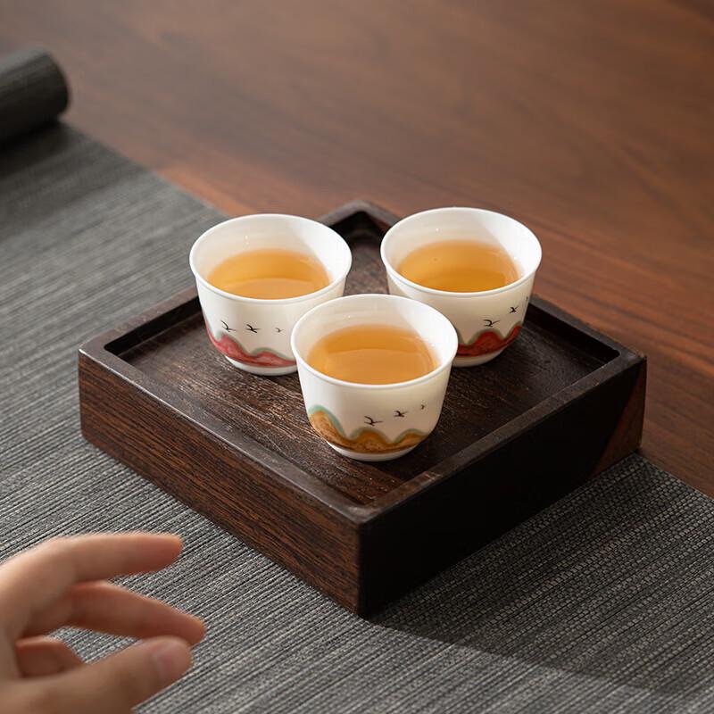 Sushic Dehua White Porcelain 'A Thousand Li of Rivers and Mountains' Tea Cup