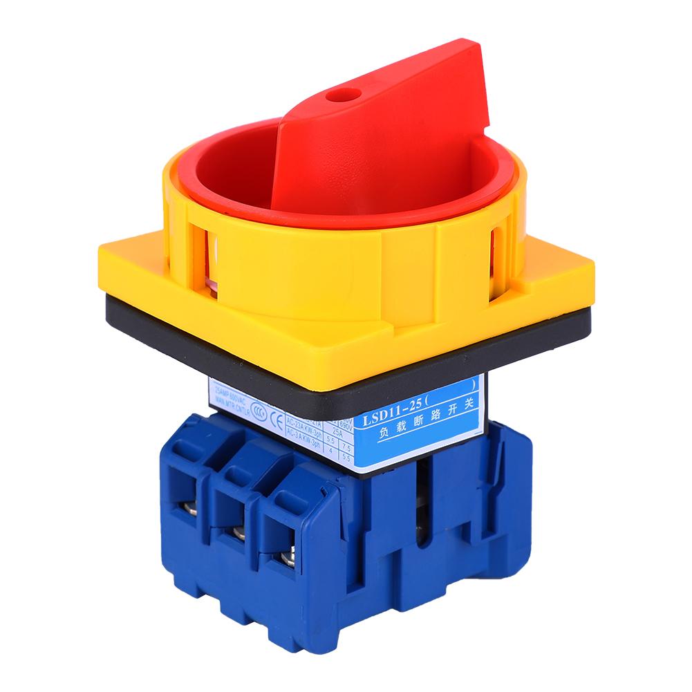 Plastic 2 Positions Locked Action Type Changeover Switch AC600V 25A