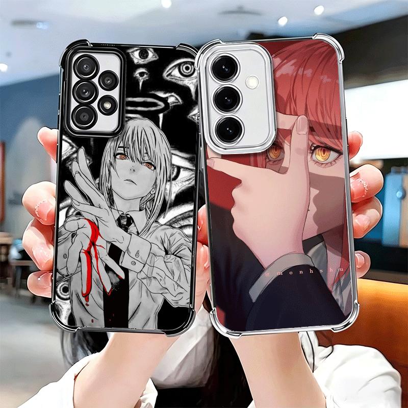 Anime Character Makima CSM Plating Phone Case For Samsung A17 A07 A37 A57 A16 A56 A15 A55 A14 A54 A13 A53 A26 A36 A25 A35 A24 A3
