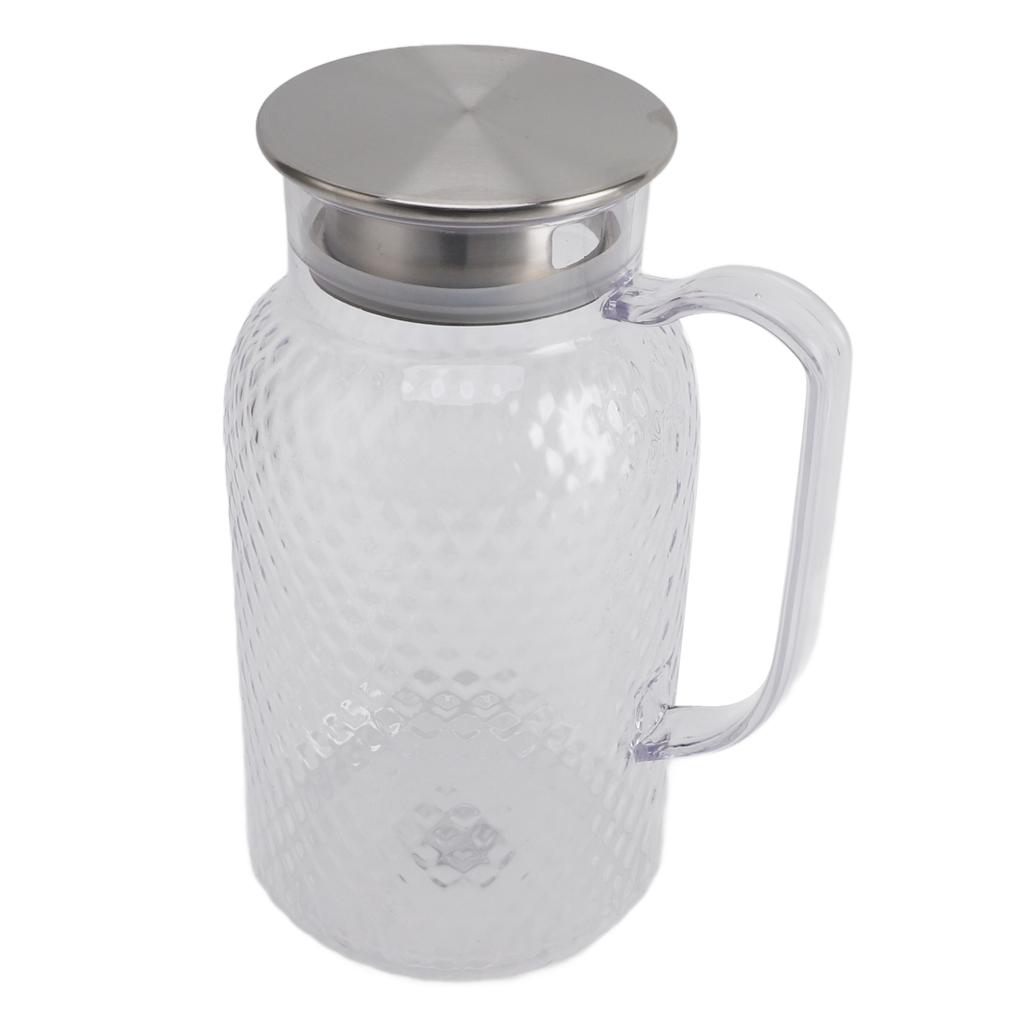 Water Pitcher with Lid and Handle 1500ml Acrylic Heat Resistant Clear Water Kettle Jug for Lemonade Milk Ice Tea Cold