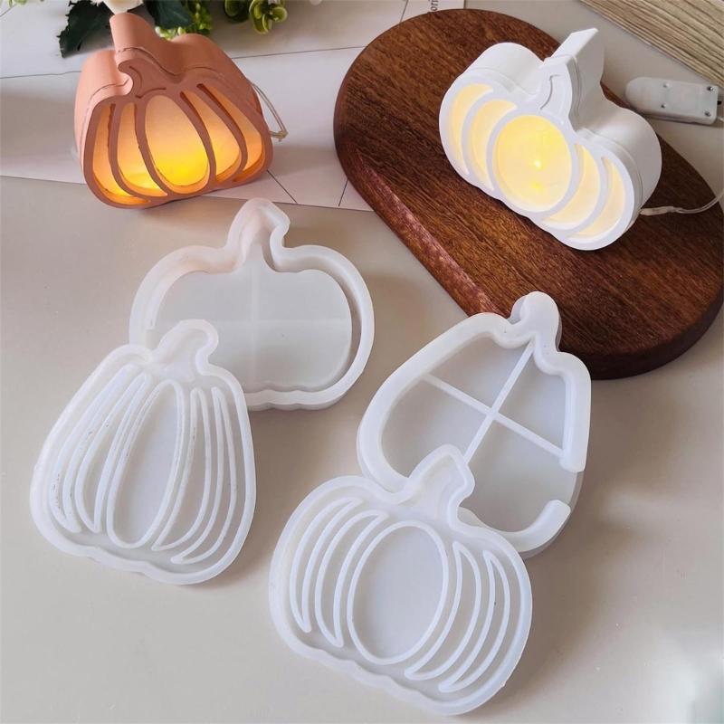 Hollowed Pumpkins Silicone Candle Mold For Making Candle Halloween Decoration Easy Demolding Silicone Mold Baking Tool