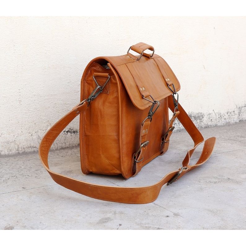 LEATHER BRIEFCASE, Large MESSENGER Bag, Laptop Briefcase, Laptop Bag Women, Personalized Unisex Laptop Canvas Bag Christmas Gift Ideas
