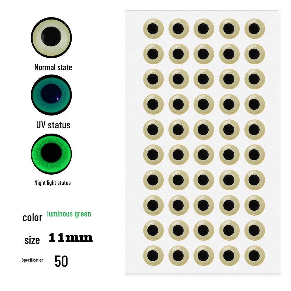 50-Pack 3D Luminous Bionic Fish Eyes for Fly Fishing and Fly Tying