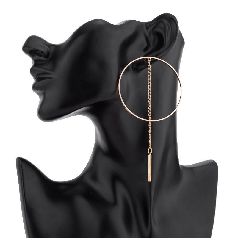 Minimalist Alloy Tassel Earrings For Women Fashionable European American Style