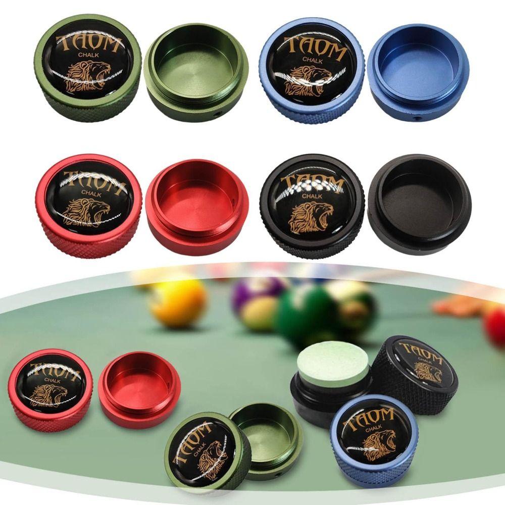 Aluminum Zinc Zinc Alloy Pool Chalk Holder Round Shaped Chalk Tip Case  Billiards Accessories
