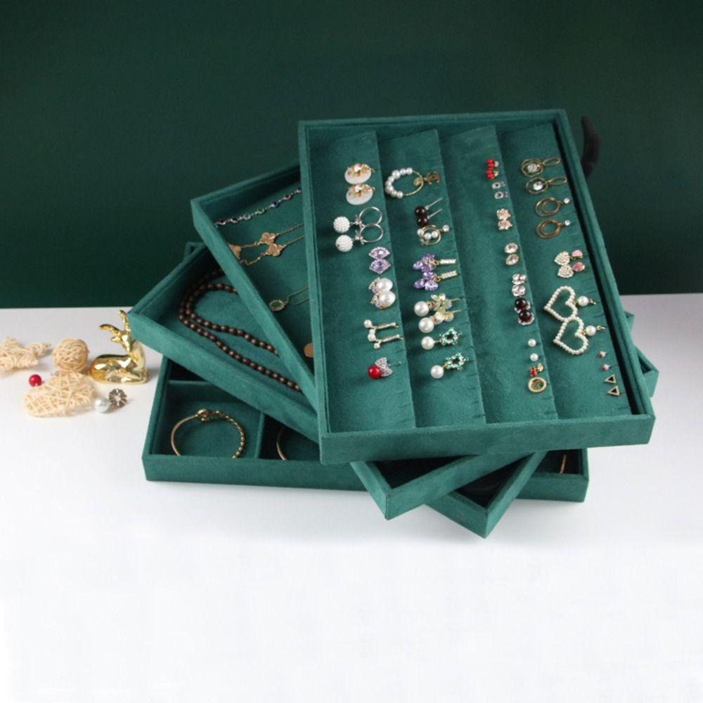 Ohrringe Schmuckaufbewahrungsbox Armbänder Schmuckschatulle Palette Samt Schmucktablett Schmuckdisplay