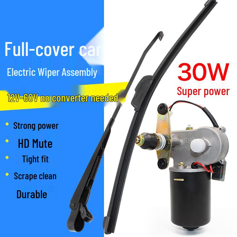 Motor de limpiaparabrisas para triciclo eléctrico - Sin marco 12V 30W para vehículos agrícolas