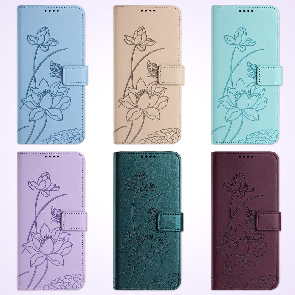 Étui Portefeuille en Cuir à Fleurs en Relief 3D avec Support Livre Pour iPhone 17 16 15 Pro Max Samsung S25 Xiaomi Redmi Note 14 Honor Oppo Fentes pour Cartes Rabat