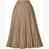 European & American Pleated Mid-Length Skirt – Elastic High Waist, Slimming Fit